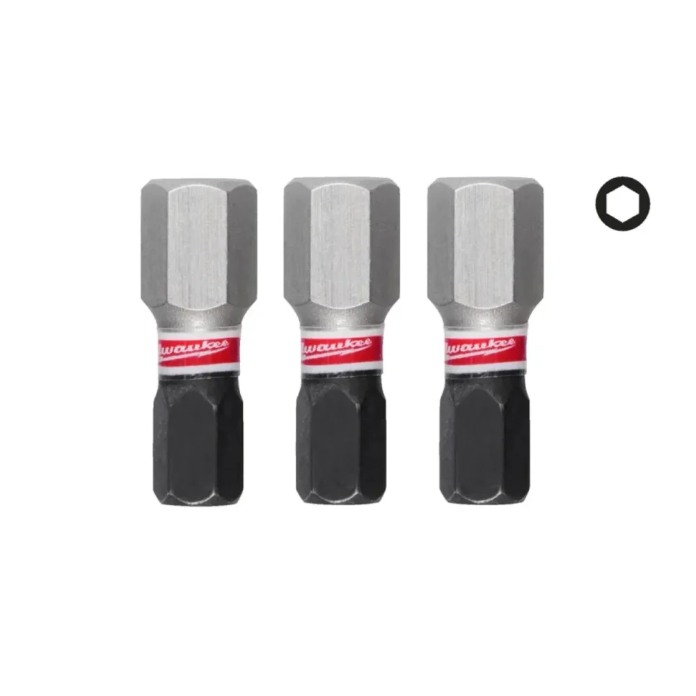 Біта SHOCKWAVE MILWAUKEE, Hex8, 25мм, (3шт)