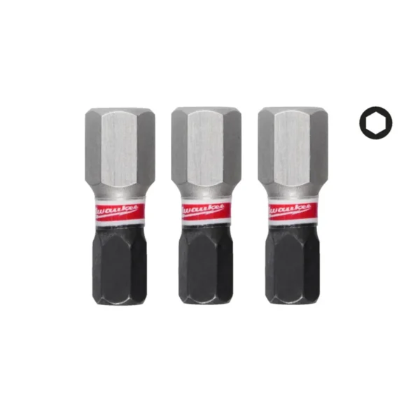 Біта SHOCKWAVE MILWAUKEE, Hex8, 25мм, (3шт)