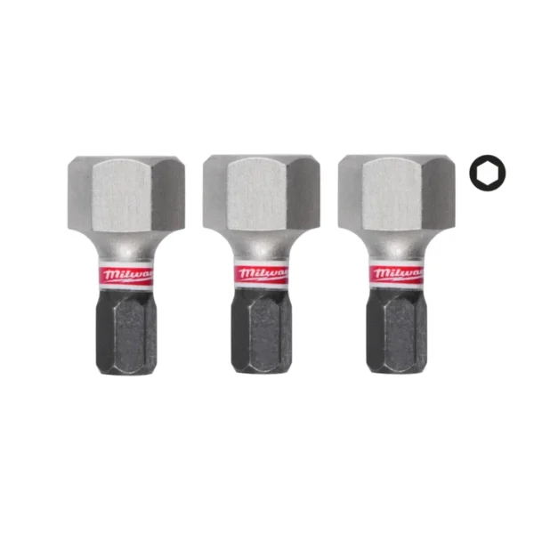 Біта SHOCKWAVE MILWAUKEE, Hex12, 25мм, (3шт)