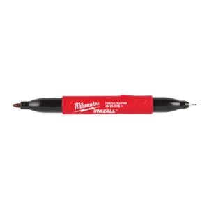 Маркер для будмайданчика INKZALL Double Tip MILWAUKEE, тонкий/ультра-тонкий, чорний (48223115)