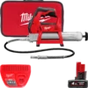 Шприц для змащування акумуляторний MILWAUKEE, M12 GG-401B (зарядний пристрій, 1 акумулятор М12 В4 4Ач, алюмінієва туба, сумка)