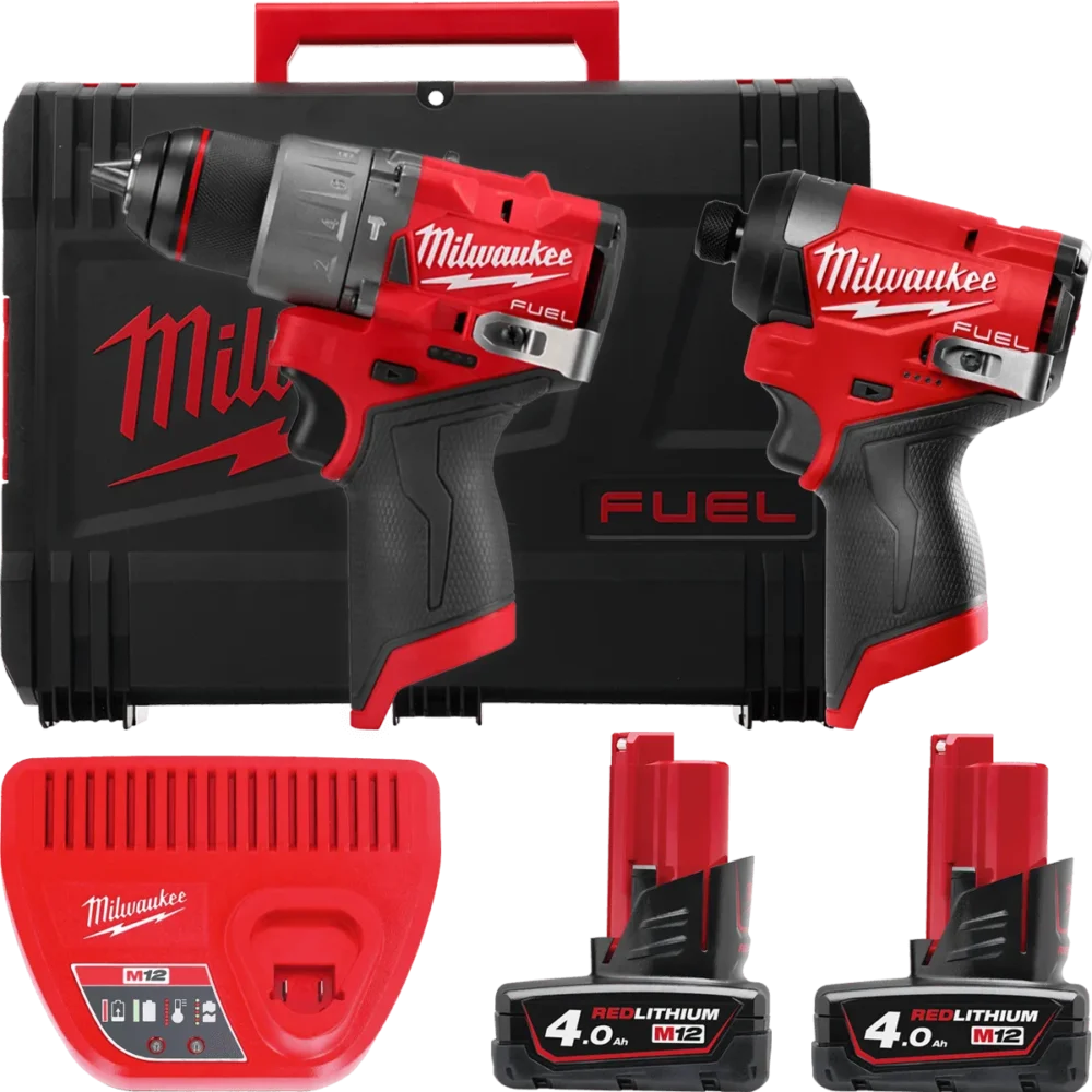 Набір інструментів M12 FPP2A2-402X FUEL POWER PACK IN2 (Дриль-шуруповерт M12 FPD2, Гвинтокрут 1/4" HEX M12 FID2, заряд.пристрій,