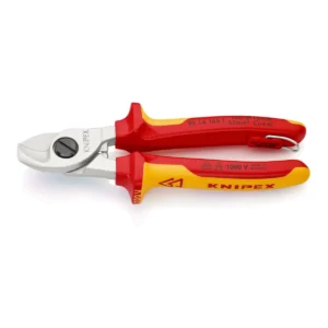 Ножиці для різки кабелів, діаметр 15мм / 50мм.кв., 165мм VDE KNIPEX 95 16 165 T, зі страхувальним кріпленням, хромировані