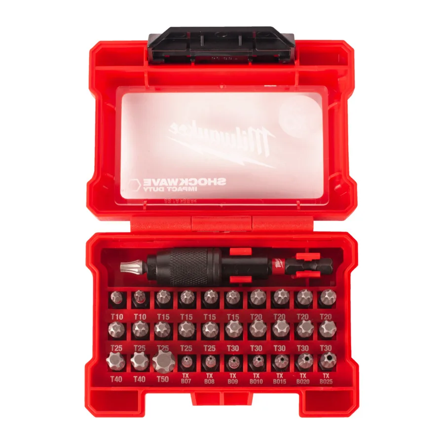 Набір біт SHOCKWAVE MILWAUKEE TORX, (32шт) пластиковий кейс