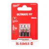 Біта SHOCKWAVE MILWAUKEE, SL0,8x5,5, 25мм, (3шт)