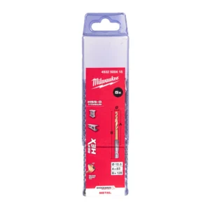 Свердло по металу RedHEX SHOCKWAVE HSS-TiN MILWAUKEE, діаметр 12,5х128х83мм, (5шт), пластикова коробка