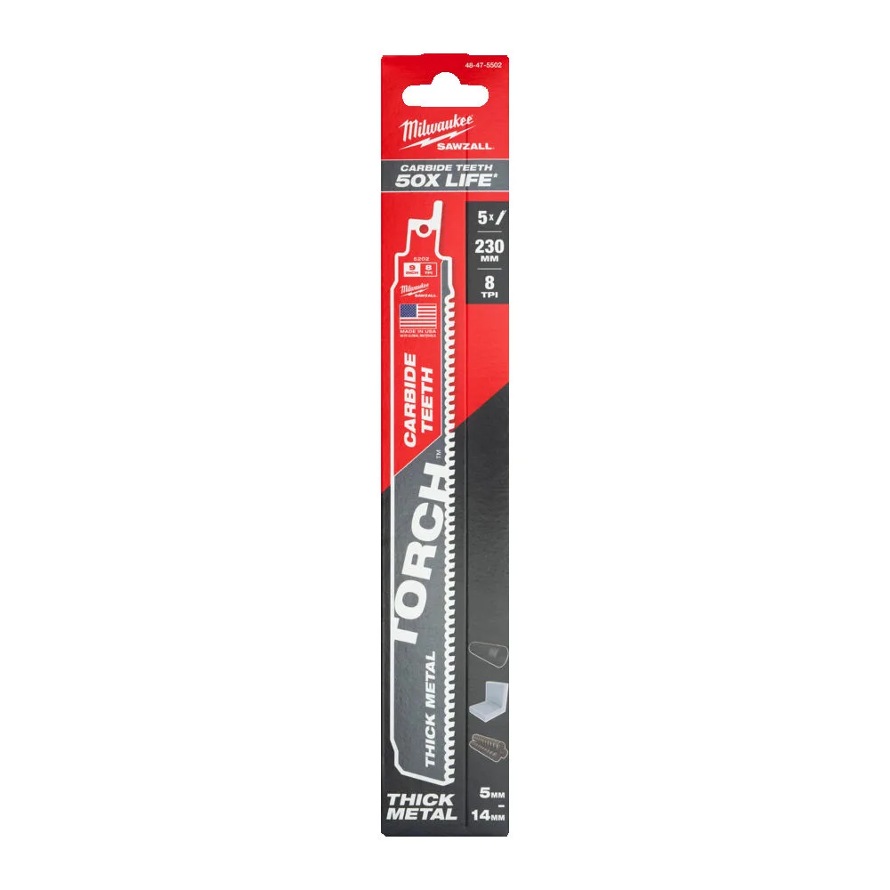 Полотно для шабельних пил TORCH CARBIDE MILWAUKEE, 230х3,1мм, (5шт), (метал)